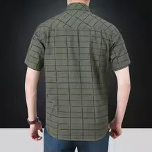 Camisa elegante de manga corta de cuadros