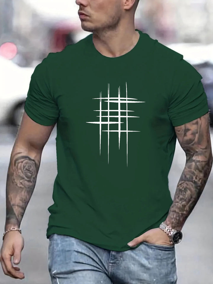 Camiseta elegante de cuello redondo con estampado gráfico