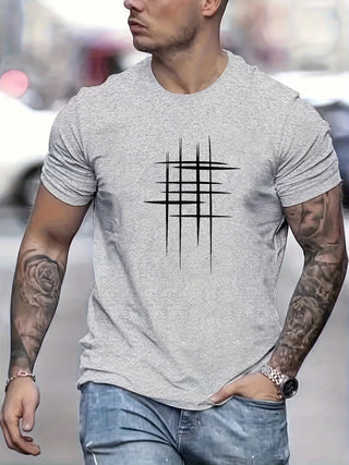 Camiseta elegante de cuello redondo con estampado gráfico