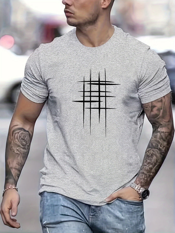 Camiseta elegante de cuello redondo con estampado gráfico