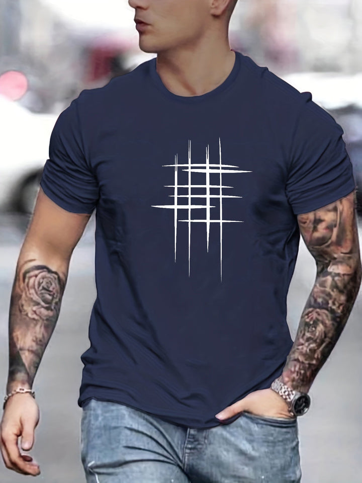 Camiseta elegante de cuello redondo con estampado gráfico
