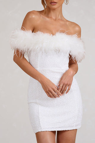 Varel | Abito con paillettes e piume