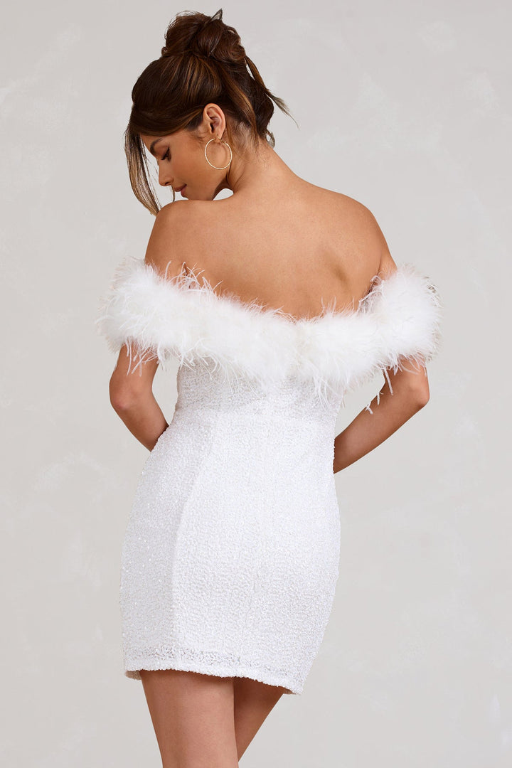 Varel | Abito con paillettes e piume