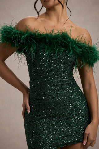 Varel | Abito con paillettes e piume