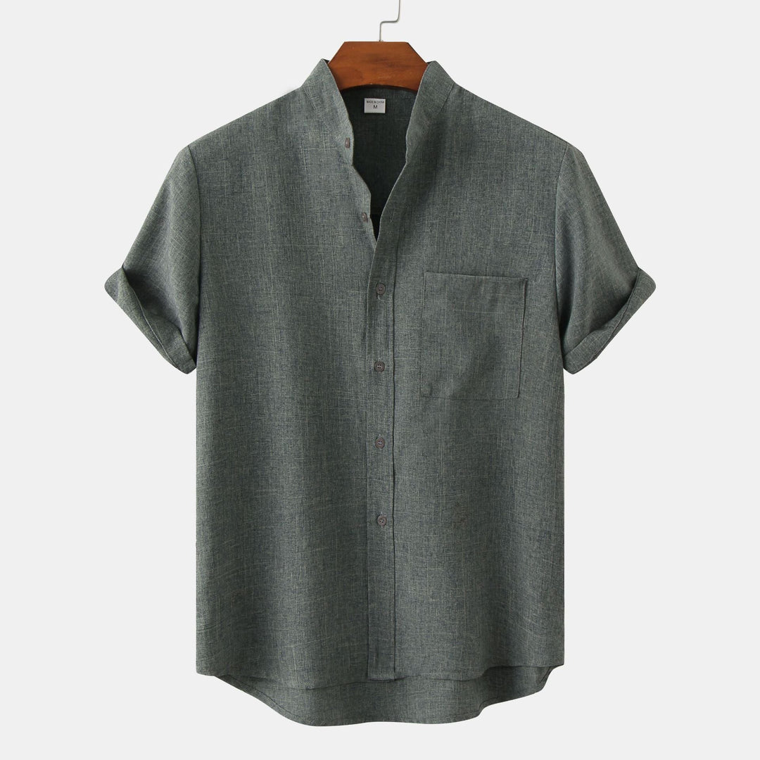 Camisa lisa de algodón con botones