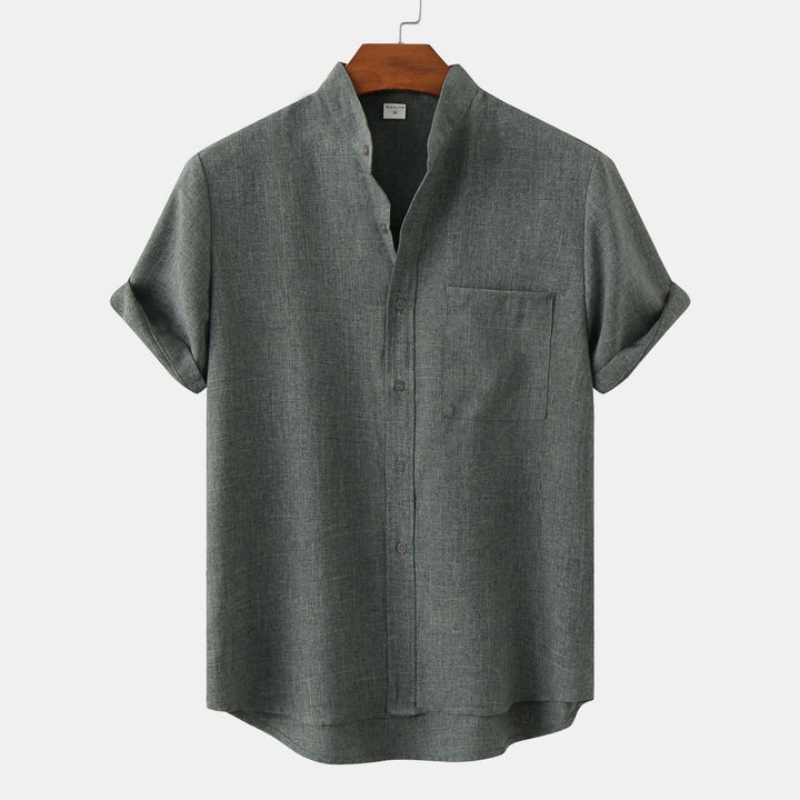 Camisa lisa de algodón con botones