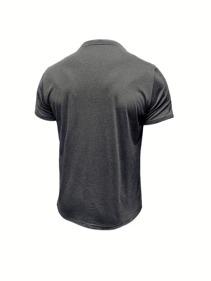 Camiseta elegante de cuello redondo con bolsillo