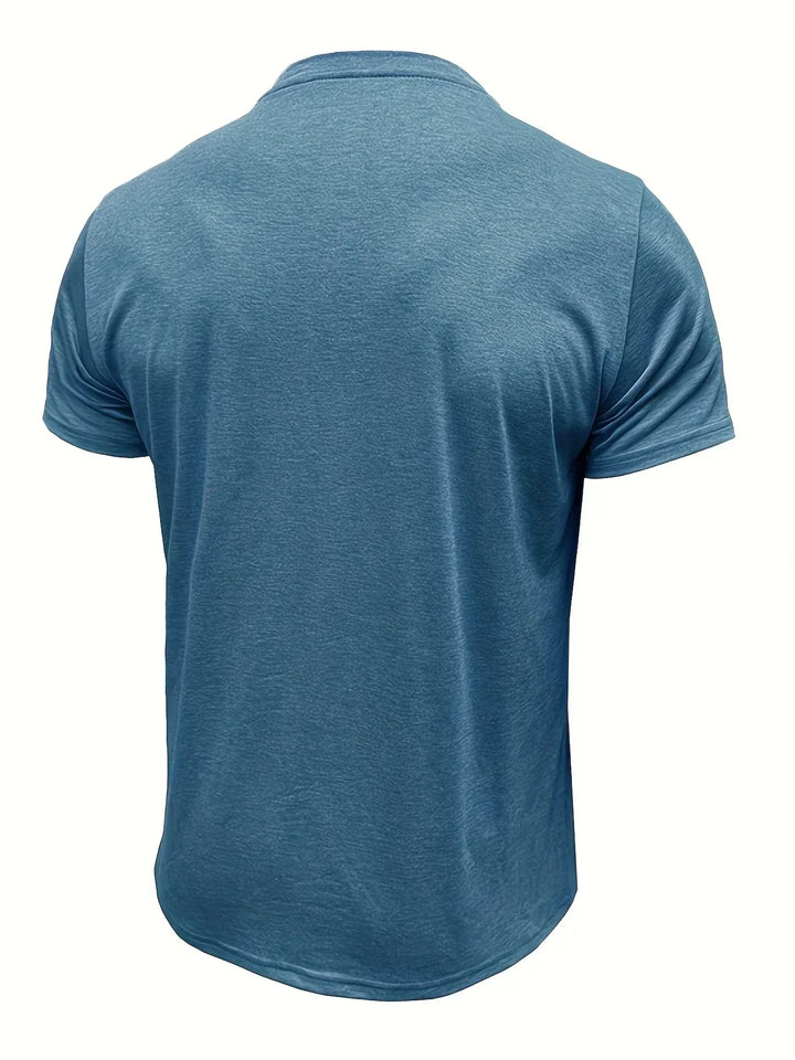 Camiseta elegante de cuello redondo con bolsillo