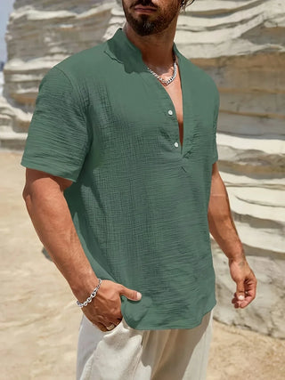 Camisa de verano elegante de cuello alto