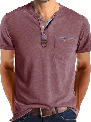 Camiseta elegante de cuello redondo con bolsillo