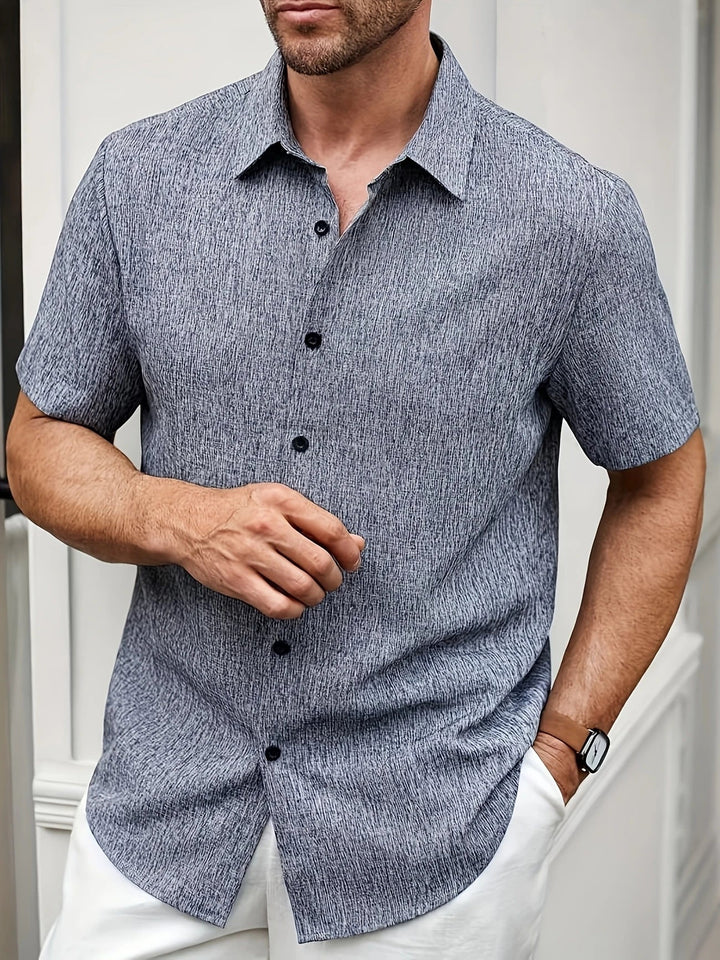 Camisa ligera de manga corta de mezcla de lino