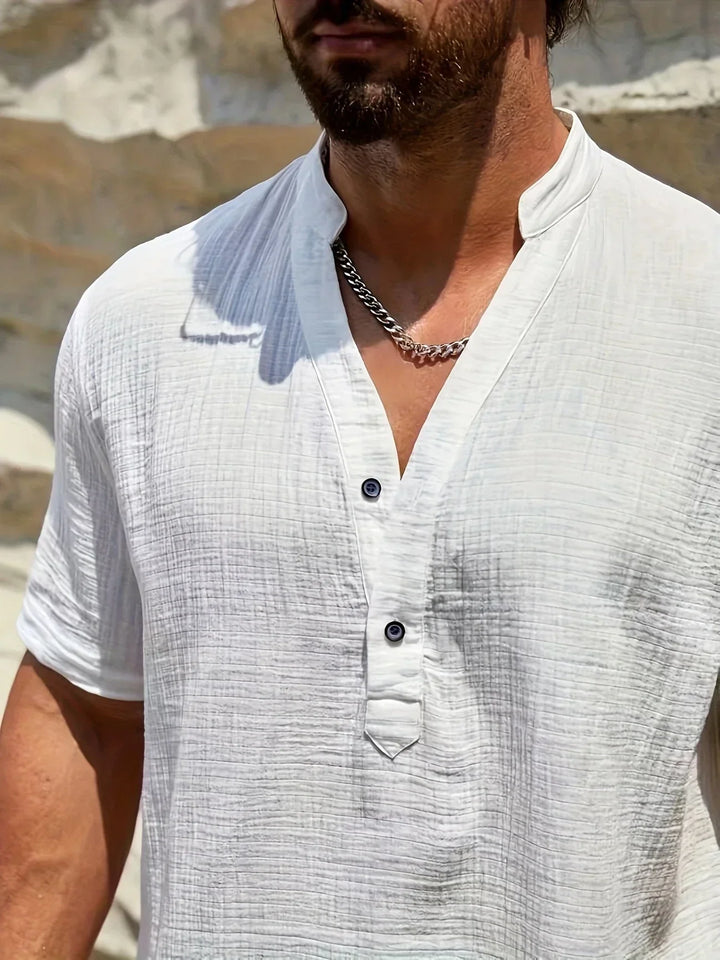 Camisa de verano elegante de cuello alto