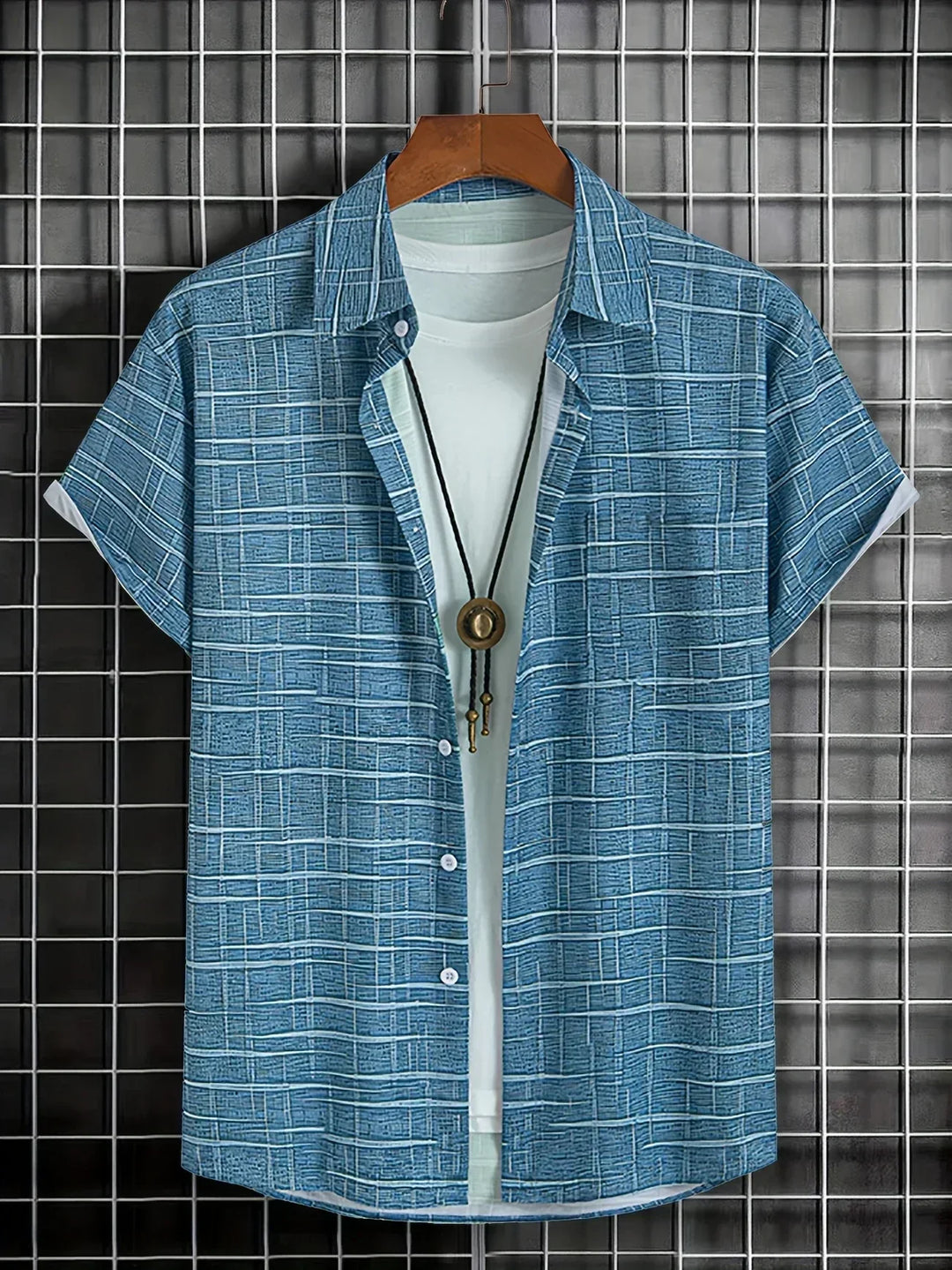 Camisa elegante a rayas y cuadros