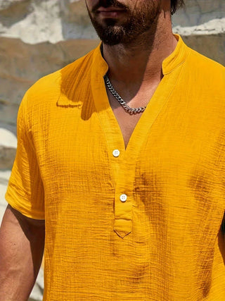 Camisa de verano elegante de cuello alto