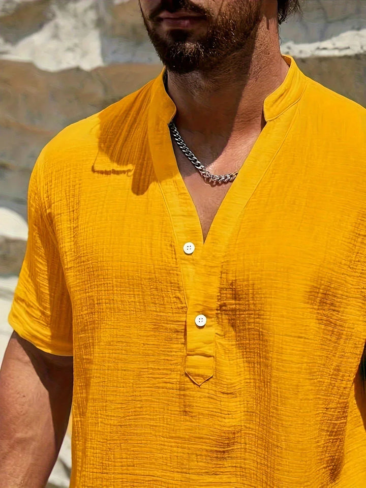 Camisa de verano elegante de cuello alto