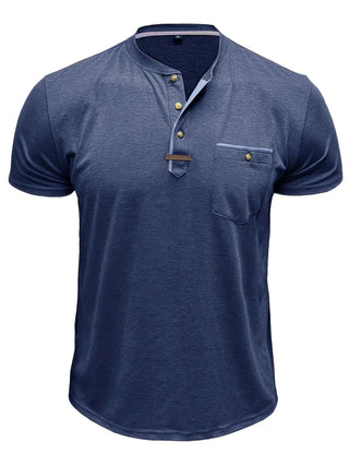 Camiseta elegante de cuello redondo con bolsillo