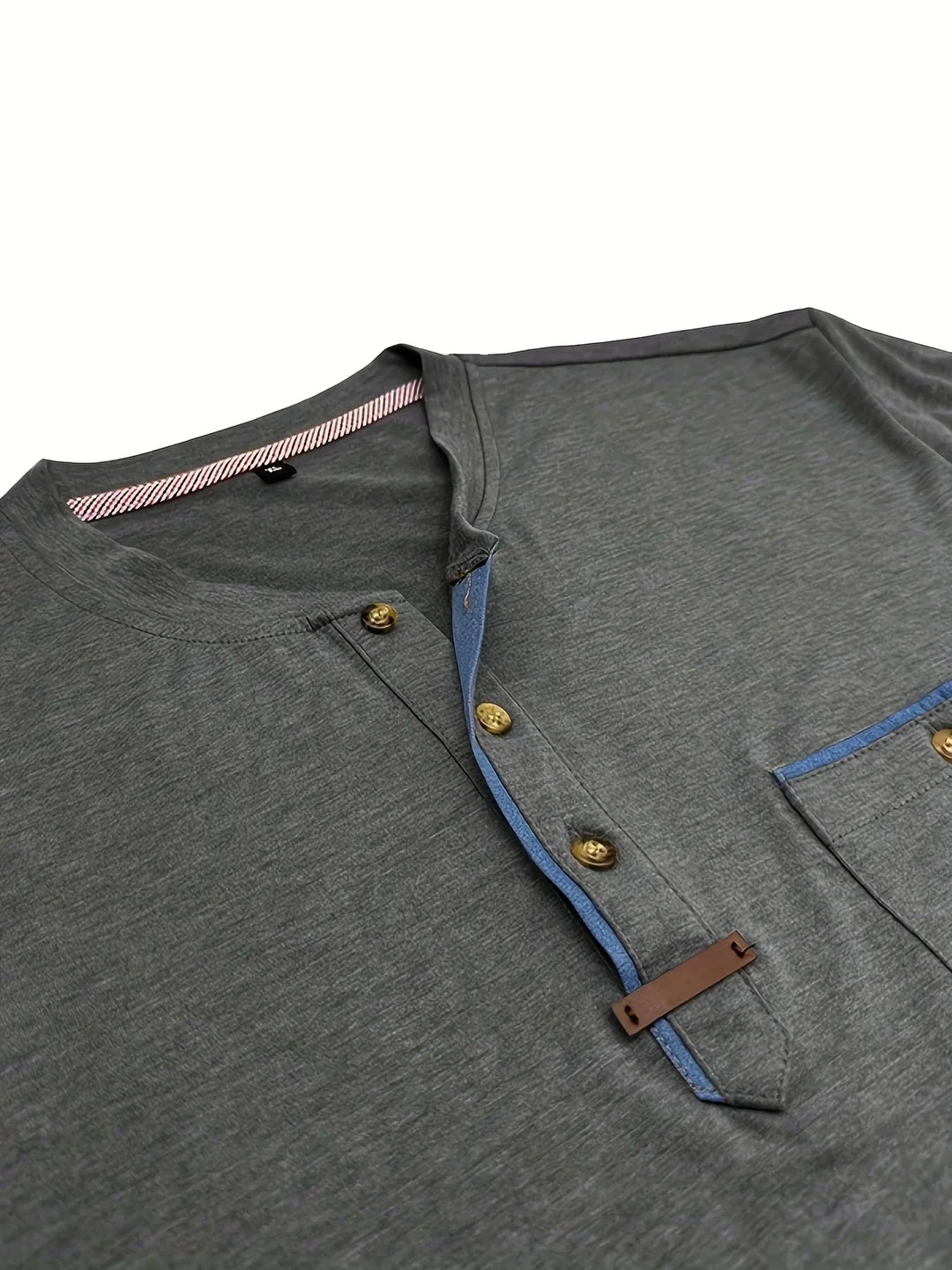 Camiseta elegante de cuello redondo con bolsillo