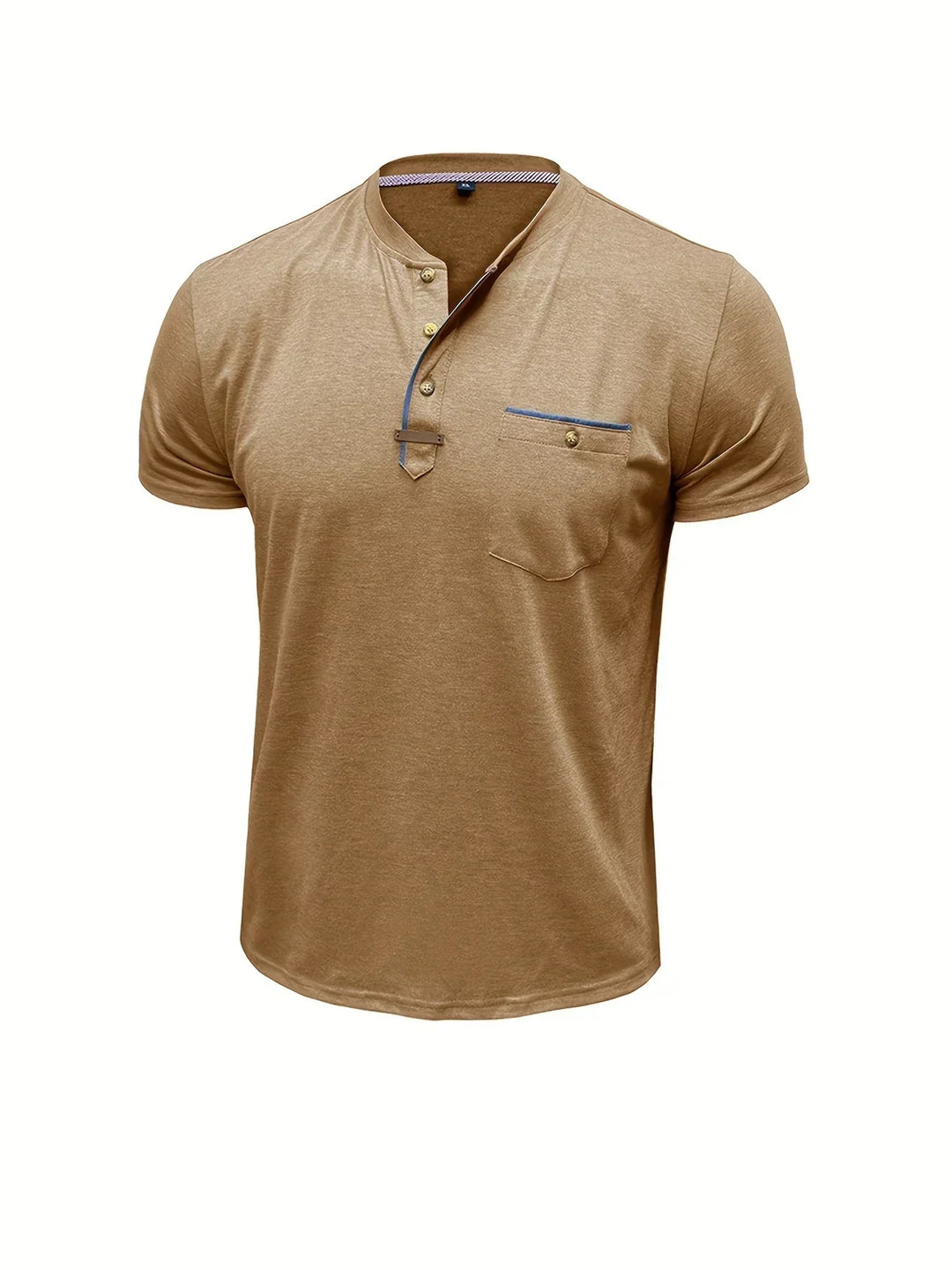 Camiseta elegante de cuello redondo con bolsillo