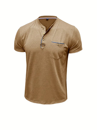 Camiseta elegante de cuello redondo con bolsillo
