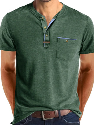 Camiseta elegante de cuello redondo con bolsillo