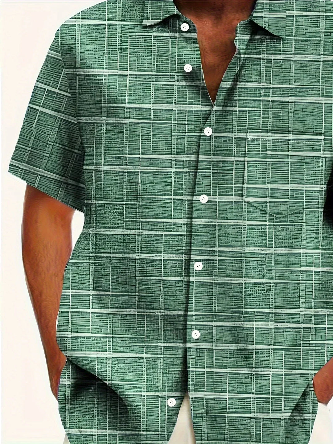 Camisa elegante a rayas y cuadros
