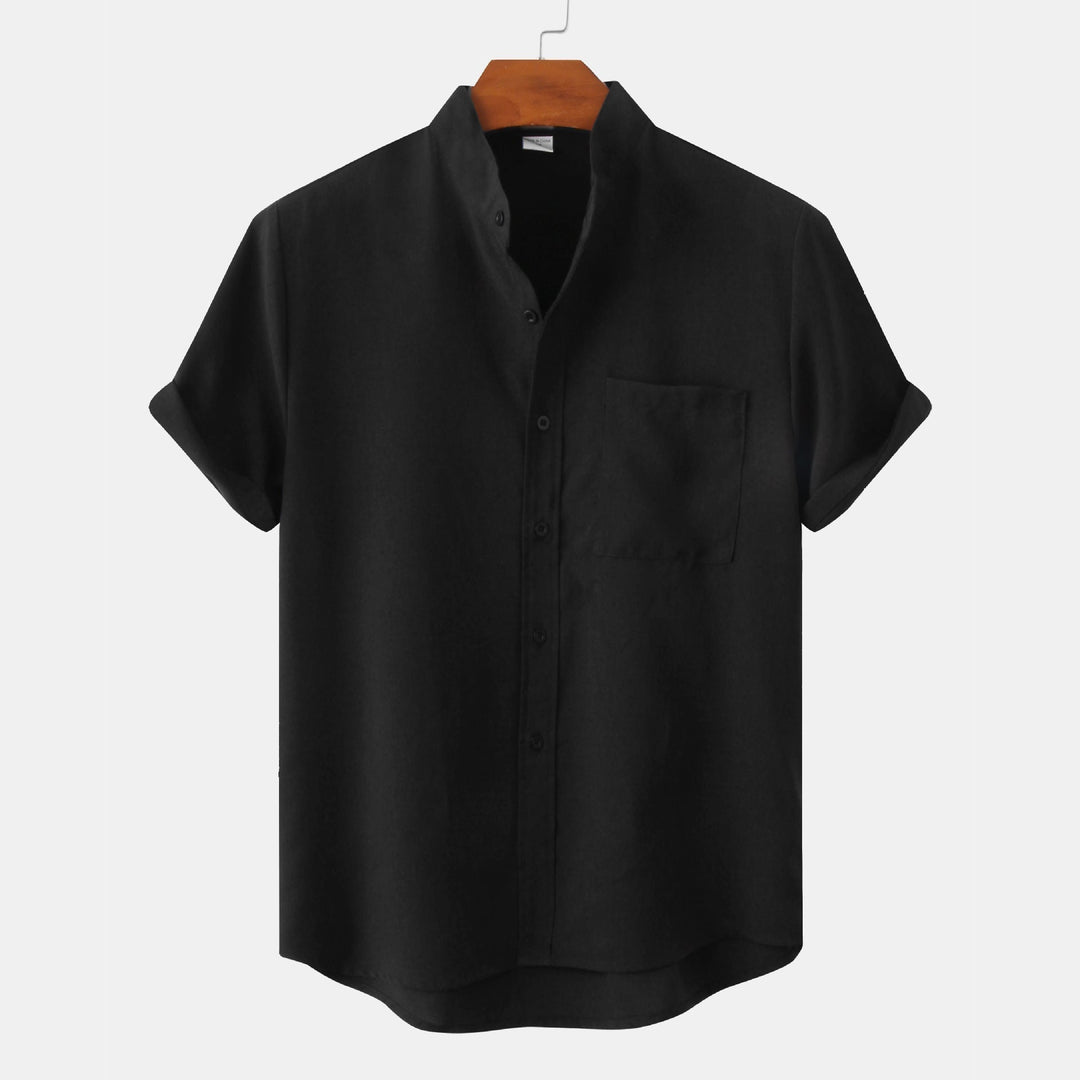 Camisa lisa de algodón con botones