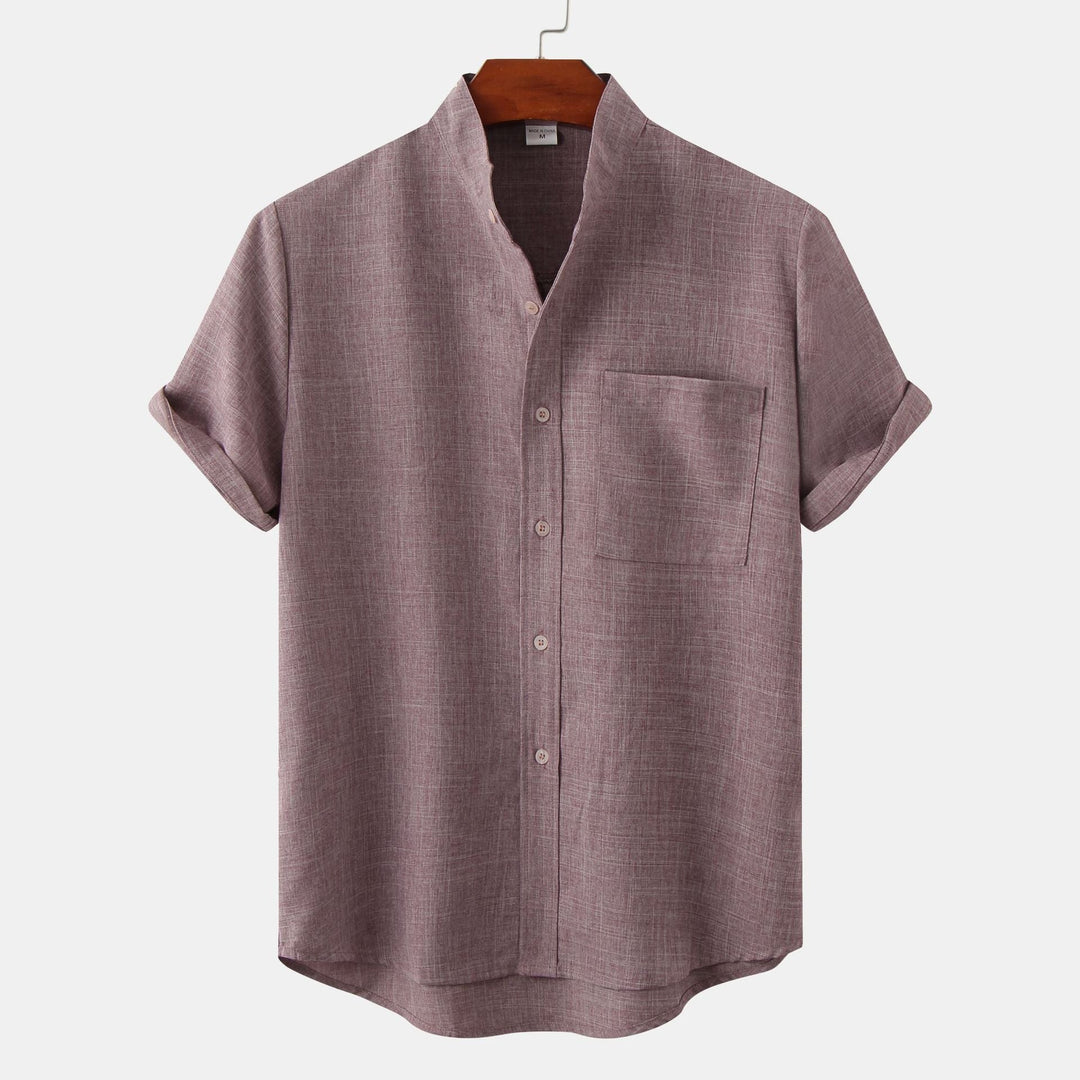 Camisa lisa de algodón con botones