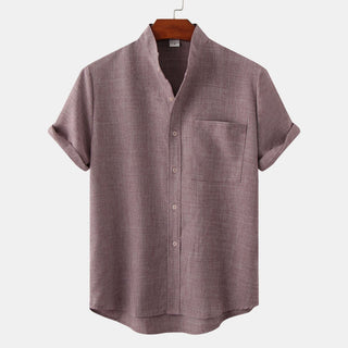 Camisa lisa de algodón con botones