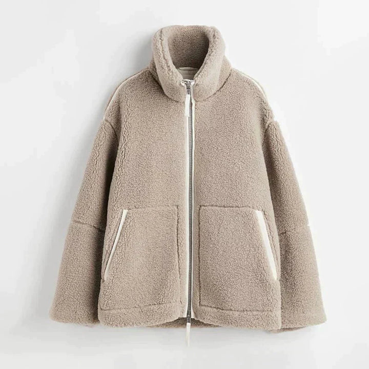 Silvana | Chaqueta teddy oversize de cuello alto