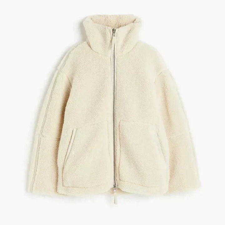 Silvana | Chaqueta teddy oversize de cuello alto