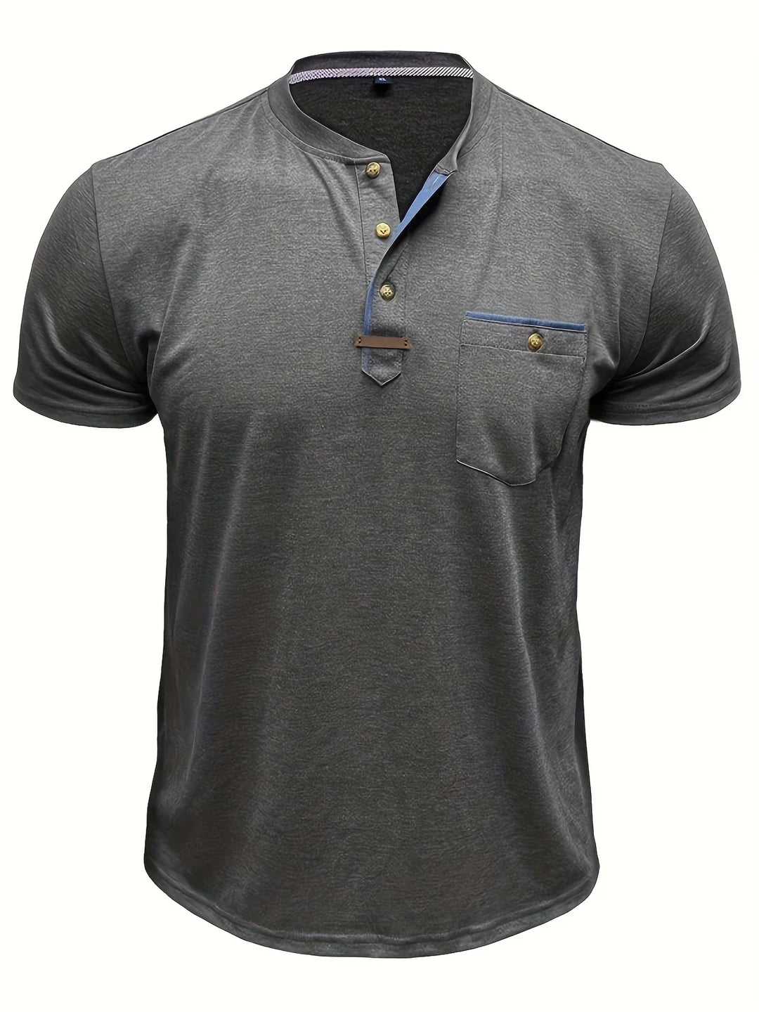 Camiseta elegante de cuello redondo con bolsillo