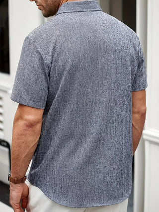Camisa ligera de manga corta de mezcla de lino