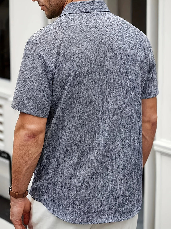 Camisa ligera de manga corta de mezcla de lino