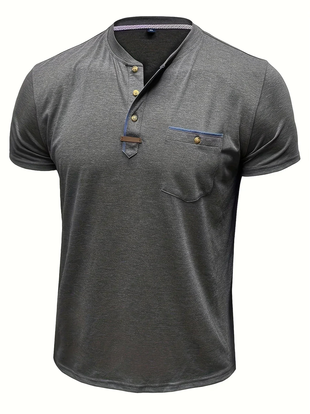 Camiseta elegante de cuello redondo con bolsillo