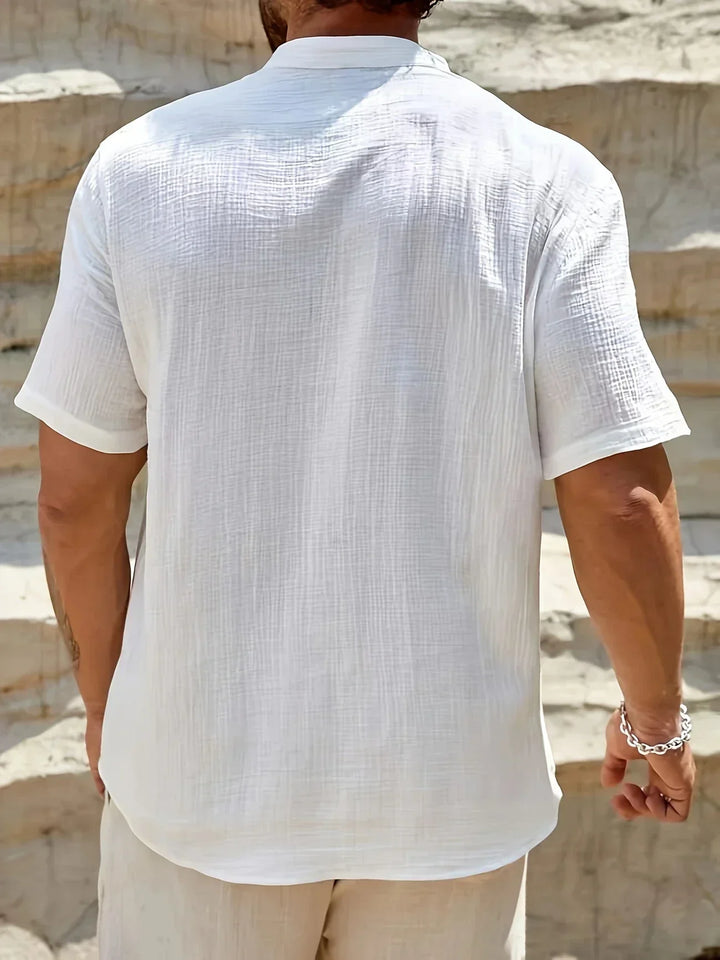 Camisa de verano elegante de cuello alto