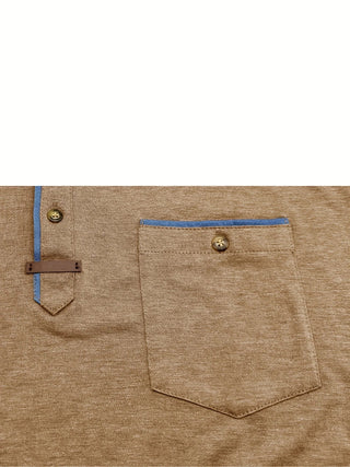 Camiseta elegante de cuello redondo con bolsillo
