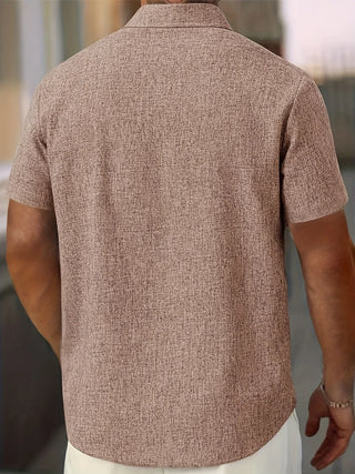 Camisa ligera de manga corta de mezcla de lino